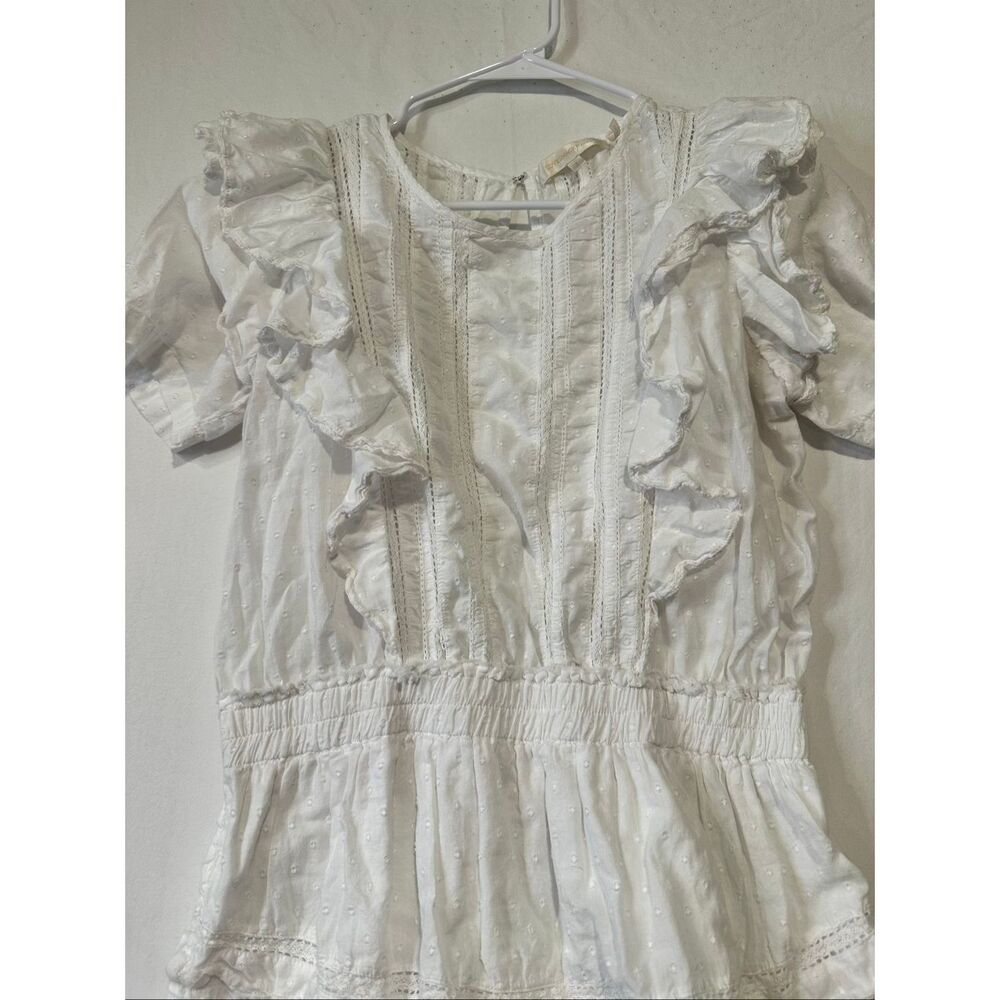 LoveShackFancy Natasha Heritage Mini White Dress, size Large - Picture 3 of 8